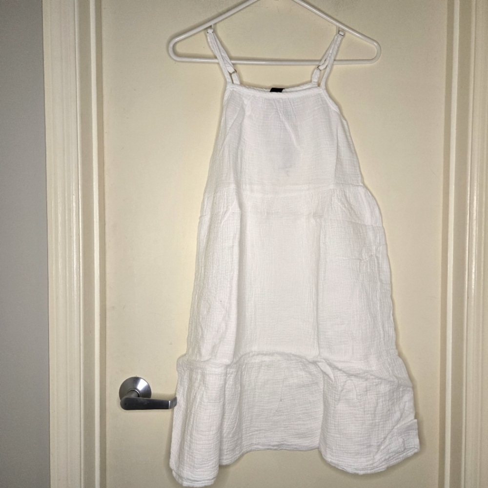 NWT bobi white tiered cami dress 100% cotton